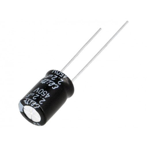 PF2W2R2MNN0812; Capacitor: electrolytic; THT; 2.2uF; 450VDC; Ø8x11.5mm; ±20%; 2000h; Elite PF2W2R2MNN0812; Capacitor: electrolytic; THT; 2.2uF; 450VDC; Ø8x11.5mm; ±20%; 2000h; Elite
