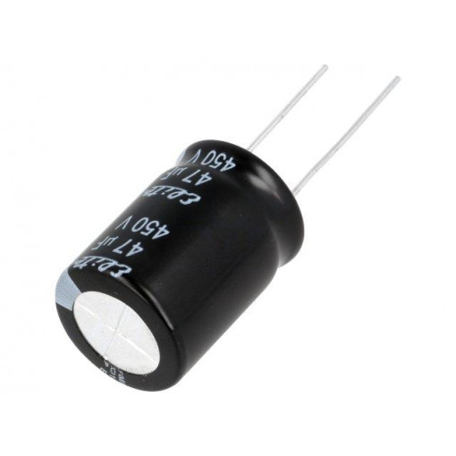 PF2W470MNN1825; Capacitor: electrolytic; THT; 47uF; 450VDC; Ø18x31.5mm; ±20%; 2000h; Elite