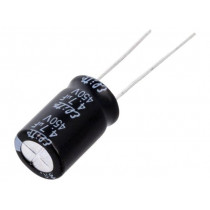 PF2W4R7MNN1016; Capacitor: electrolytic; THT; 4.7uF; 450VDC; Ø10x16mm; Pitch: 5mm; Elite