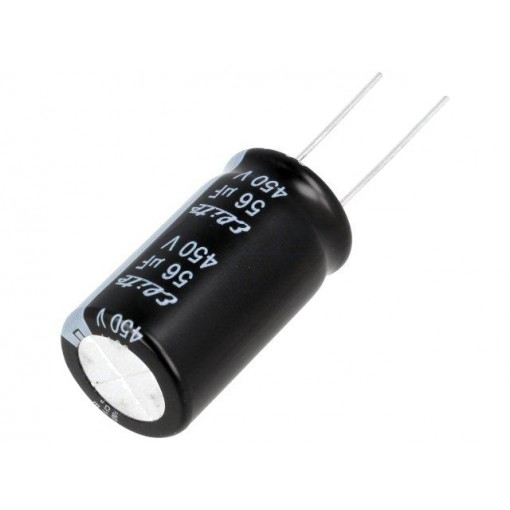 PF2W560MNN1832; Capacitor: electrolytic; THT; 56uF; 450VDC; Ø18x31.5mm; ±20%; 2000h; Elite