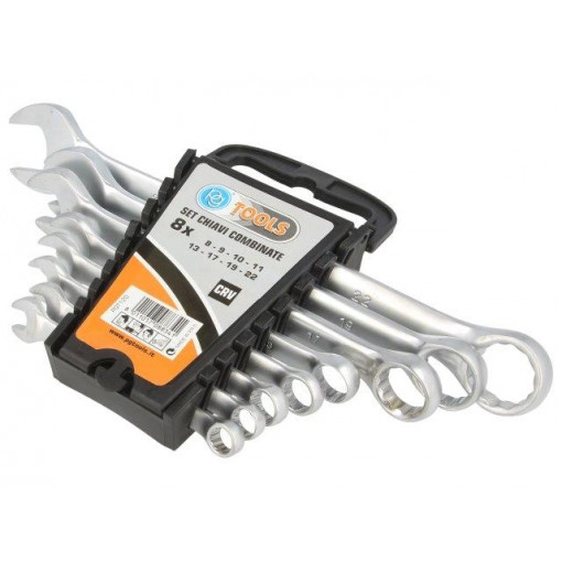 PGT120; Key set; combination spanner; Chrom-vanadium steel; Pcs: 8; PG TOOLS