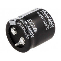 PG2G101MND2525; Capacitor: electrolytic; SNAP-IN; 100uF; 400VDC; Ø25x25mm; ±20%; Elite