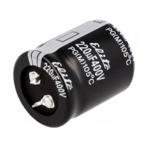 PG2G221MND3035; Capacitor: electrolytic; SNAP-IN; 220uF; 400VDC; Ø30x35mm; ±20%; Elite