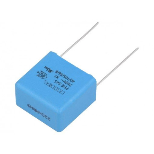 PHE845VY6220MR30L2; Capacitor: polypropylene; X1; 220nF; 760VAC; ±20%; THT; -40÷105°C; KEMET PHE845VY6220MR30L2; Capacitor: polypropylene; X1; 220nF; 760VAC; ±20%; THT; -40÷105°C; KEMET