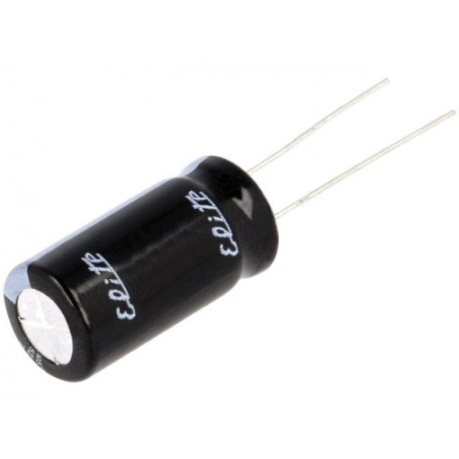 PJ2E220MNN1020; Capacitor: electrolytic; THT; 22uF; 250VDC; Ø10x20mm; Pitch: 5mm; Elite PJ2E220MNN1020; Capacitor: electrolytic; THT; 22uF; 250VDC; Ø10x20mm; Pitch: 5mm; Elite