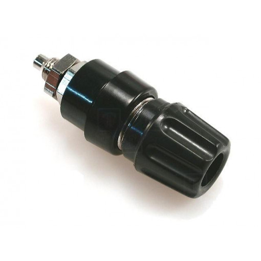 PKNI10BSW; Socket; 4mm banana; 63A; 60VDC; Cutout: Ø9mm; black; screw; 2mΩ; HIRSCHMANN T&M