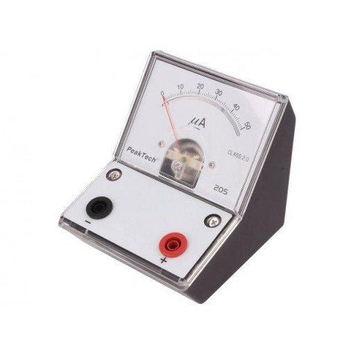 P205-01; Meter: table; I DC: 0,1u÷50uA; 2%; Display: analogue; 2kΩ; PEAKTECH