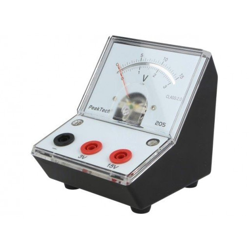 P205-05; Meter: table; VDC: 0÷3/15V; 2%; Display: analogue; 50Ω; PEAKTECH