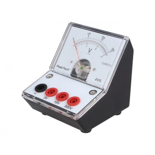 P205-07; Meter: table; VDC: 0÷3/15/300V; 2%; Display: analogue; 50Ω; PEAKTECH P205-07; Meter: table; VDC: 0÷3/15/300V; 2%; Display: analogue; 50Ω; PEAKTECH