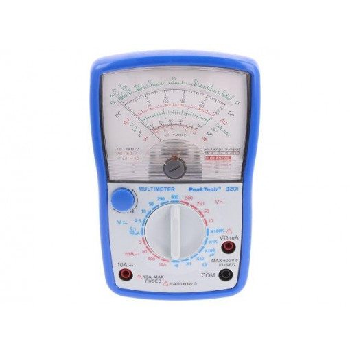 P3201; Analogue multimeter; Features: impact resistant holster; 370g; PEAKTECH P3201; Analogue multimeter; Features: impact resistant holster; 370g; PEAKTECH