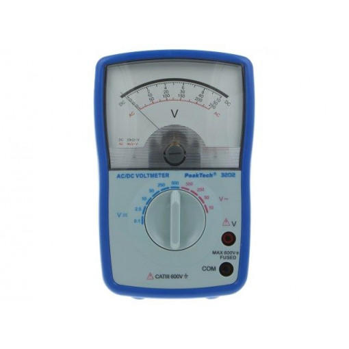 P3202; Voltmeter; Features: impact resistant holster; analogue; 300g; PEAKTECH P3202; Voltmeter; Features: impact resistant holster; analogue; 300g; PEAKTECH