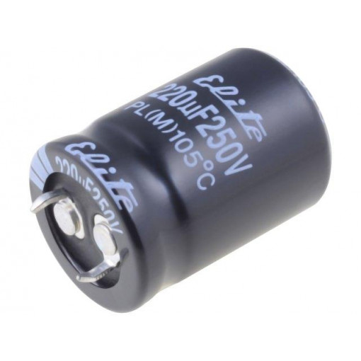 PL2E221MND2231; Capacitor: electrolytic; SNAP-IN; 220uF; 250VDC; Ø22x31mm; ±20%; Elite