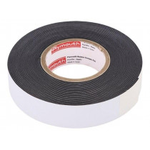 W963 PLYSAFE, 19MMX9,1M; Tape: electrical insulating; W: 19mm; L: 9.1m; Thk: 0.8mm; black; PLYMOUTH