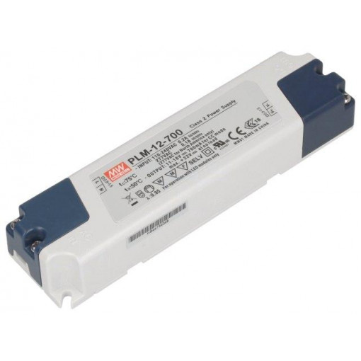 PLM-12-700; Power supply: switched-mode; LED; 12.6W; 11÷18VDC; 700mA; IP30; MEAN WELL