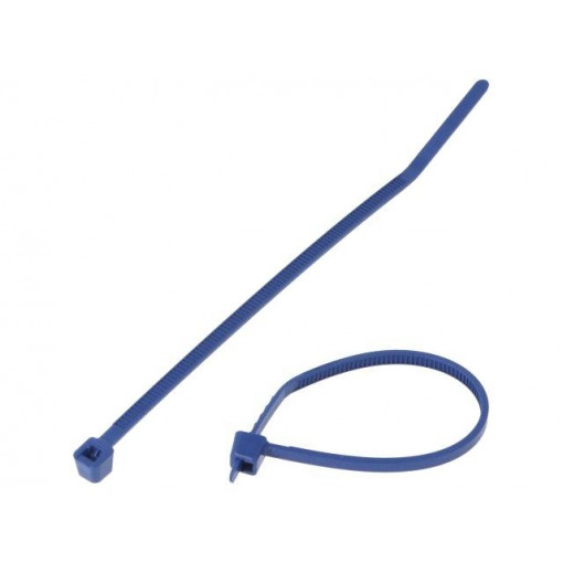 PLT1M-C186; Cable tie; with metal; L: 100mm; W: 2.5mm; polypropylene; 67N; blue; PANDUIT