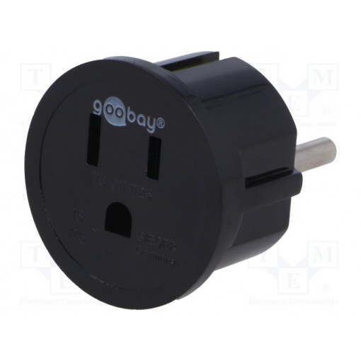 45350; Adapter; Out: JAPAN,USA; Plug: with earthing; Colour: black; Goobay 45350; Adapter; Out: JAPAN,USA; Plug: with earthing; Colour: black; Goobay
