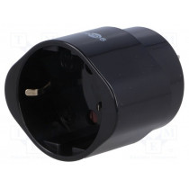 45354; Adapter; Out: EU; Plug: with earthing; Colour: black; Goobay