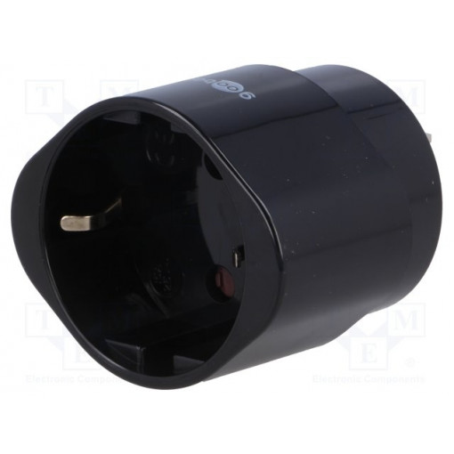 45354; Adapter; Out: EU; Plug: with earthing; Colour: black; Goobay