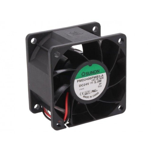 PMD2406PMB3-A(2).R.GN; Fan: DC; axial; 24VDC; 60x60x38mm; 70.5m3/h; 47dBA; ball bearing; SUNON