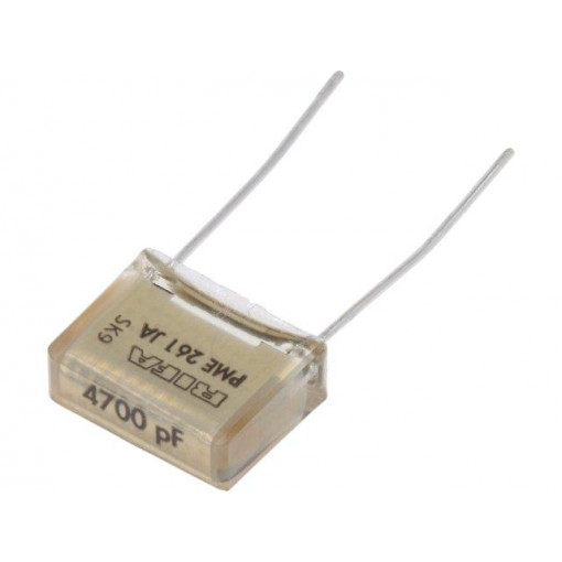 PME261JA4470KR19T0; Capacitor: paper; 4.7nF; 500VAC; 10.2mm; ±10%; THT; Series: PME261; KEMET