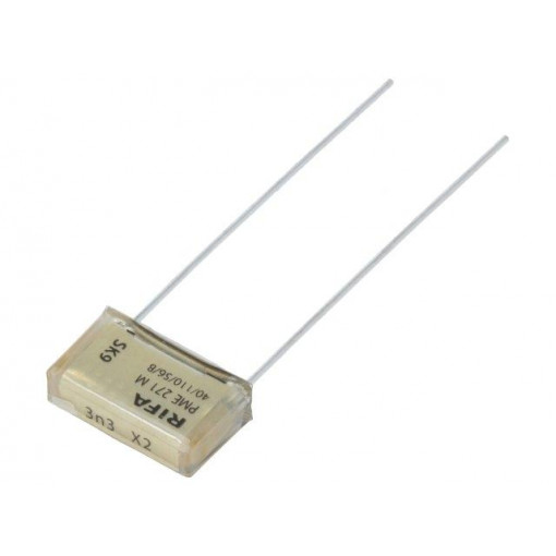 PME271M433MR30; Capacitor: paper; X2; 3.3nF; 275VAC; 10.2mm; ±20%; THT; 630VDC; KEMET