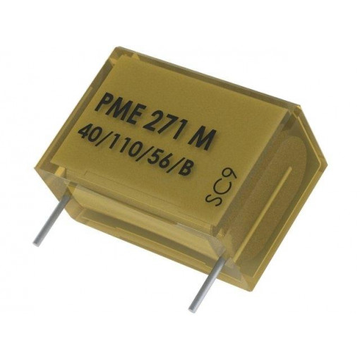 PME271MB6100MR30; Capacitor: paper; X2; 100nF; 275VAC; Pitch: 15.2mm; ±20%; THT; 630VDC; KEMET