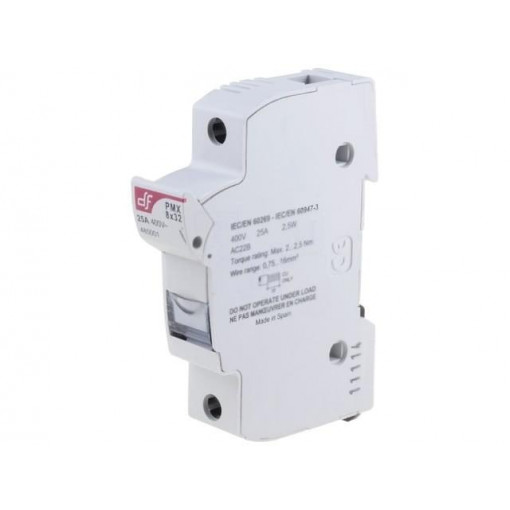 485001; Fuse holder; cylindrical fuses; 8x31mm; Mounting: DIN; 25A; ways: 1; DF ELECTRIC 485001; Fuse holder; cylindrical fuses; 8x31mm; Mounting: DIN; 25A; ways: 1; DF ELECTRIC