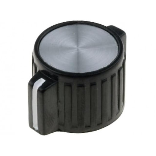 PN-25B; Knob; with pointer; Øshaft: 6mm; Ø25x14.1mm; screw fastening; SCI PN-25B; Knob; with pointer; Øshaft: 6mm; Ø25x14.1mm; screw fastening; SCI