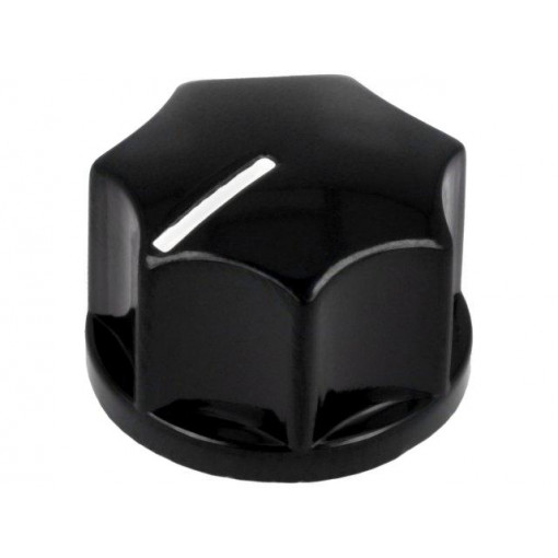 PN-40B; Knob; with pointer; bakelite; Øshaft: 6.35mm; Ø19x12.7mm; black; SCI PN-40B; Knob; with pointer; bakelite; Øshaft: 6.35mm; Ø19x12.7mm; black; SCI