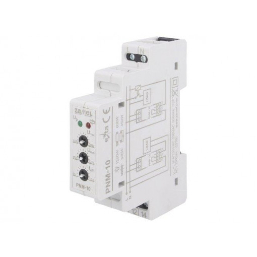 PNM-10; Module: voltage monitoring relay; undervoltage,overvoltage; DIN; ZAMEL