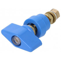 POL102/BL; Laboratory clamp; blue; 1kVDC; 100A; Contacts: brass; 81mm; SCHÜTZINGER