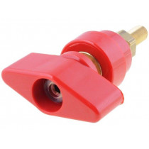 POL102/RT; Laboratory clamp; red; 1kVDC; 100A; Contacts: brass; 81mm; SCHÜTZINGER