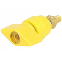 POL631/GE; Laboratory clamp; yellow; 1kVDC; 63A; Contacts: brass; 58mm; SCHÜTZINGER
