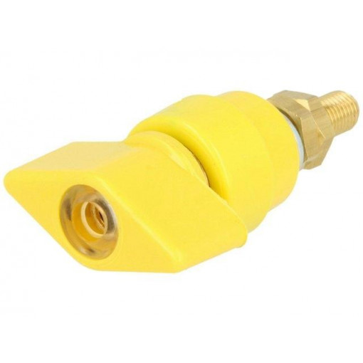 POL631/GE; Laboratory clamp; yellow; 1kVDC; 63A; Contacts: brass; 58mm; SCHÜTZINGER