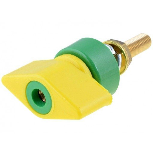 POL631/GNGE; Laboratory clamp; yellow-green; 1kVDC; 63A; Contacts: brass; 58mm; SCHÜTZINGER
