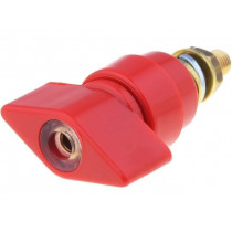 POL631/RT; Laboratory clamp; red; 1kVDC; 63A; Contacts: brass; 58mm; Thread: M6; SCHÜTZINGER