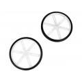 WHEEL 90×10MM PAIR WHITE; Wheel; white; Shaft: D spring; Pcs: 2; push-in; Ø: 90mm; W: 10mm; POLOLU