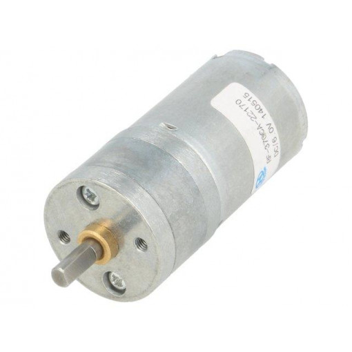20.4:1 METAL GEARMOTOR 25DX50L MM LP 6V; Motor: DC; with gearbox; LP; 6VDC; 2.4A; Shaft: D spring; 290rpm; POLOLU