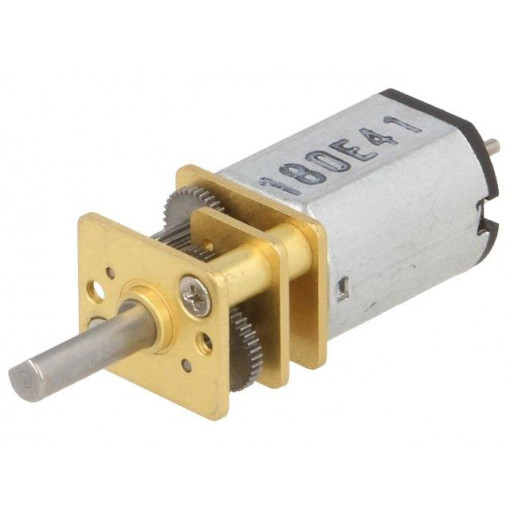 100:1 MICRO METAL GEARMOTOR; Motor: DC; with gearbox; LP; 6VDC; 360mA; Shaft: D spring; max.72mNm; POLOLU 100:1 MICRO METAL GEARMOTOR; Motor: DC; with gearbox; LP; 6VDC; 360mA; Shaft: D spring; max.72mNm; POLOLU
