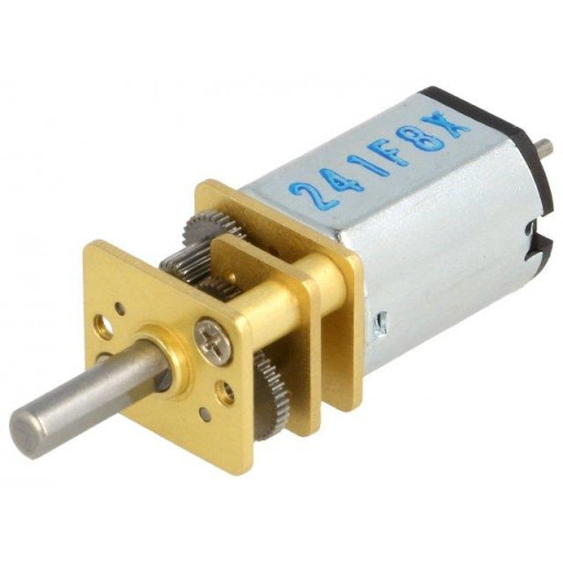 50:1 MICRO METAL GEARMOTOR MP 6V DUAL; Motor: DC; with gearbox; Medium Power; 6VDC; 670mA; Shaft: D spring; POLOLU