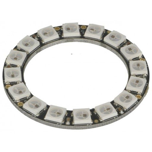 ADAFRUIT 16 WS2812 LED NEOPIXEL RING; Module: LED; Colour: RGB; 5VDC; No.of diodes: 16; 0.8A; Shape: ring; POLOLU ADAFRUIT 16 WS2812 LED NEOPIXEL RING; Module: LED; Colour: RGB; 5VDC; No.of diodes: 16; 0.8A; Shape: ring; POLOLU