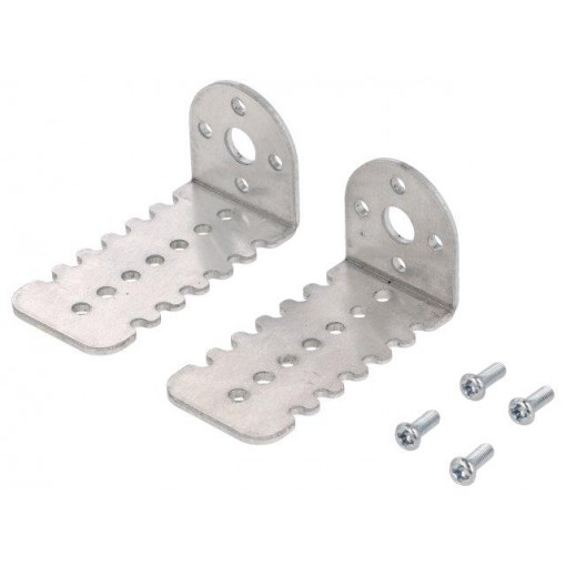 25D MM METAL GEARMOTOR BRACKET PAIR; Bracket; silver; Pcs: 2; Mount.holes raster: 17mm; Dim: 27x52x25mm; POLOLU