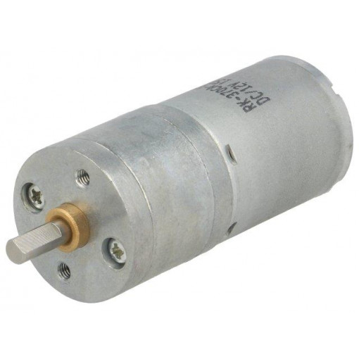 75:1 25DX54L MM MP 12V; Motor: DC; with gearbox; Medium Power; 12VDC; 2.1A; Shaft: D spring; POLOLU