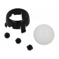 ROMI CHASSIS BALL CASTER KIT - BLACK; Ball casters; black; Kit: ball,housing; push-in; Tip mat: plastic; POLOLU