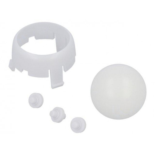 ROMI CHASSIS BALL CASTER KIT - WHITE; Ball casters; white; Kit: ball,housing; push-in; Tip mat: plastic; POLOLU