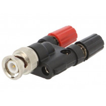 1296; Adapter; 500VAC; BNC plug,banana 4mm plug x2; POMONA 1296; Adapter; 500VAC; BNC plug,banana 4mm plug x2; POMONA