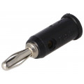 1325-0; Plug; 4mm banana; 5A; 5kV; black; Max.wire diam: 3mm; 1pcs.; POMONA