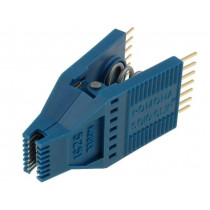 ; Test clip; PIN: 14; blue; Row pitch: 19.18/10.41mm; gold-plated; POMONA