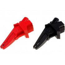 6041B; Crocodile clip; 20A; red and black; Grip capac: max.20mm; 1kV; POMONA