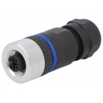 PXPPAM12FBF04ASTPG9; Plug; M12; PIN: 4; female; A code-DeviceNet / CANopen; for cable; BULGIN
